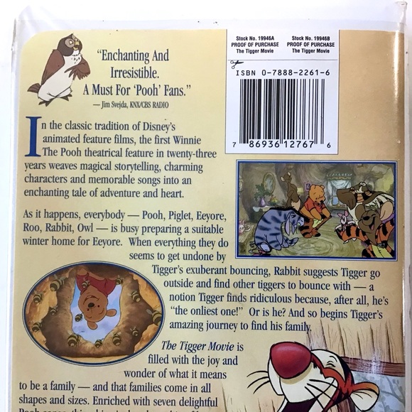 Disney The Tigger Movie VHS Video Tape G Movie With Storage Case Vintage - Picture 7 of 10